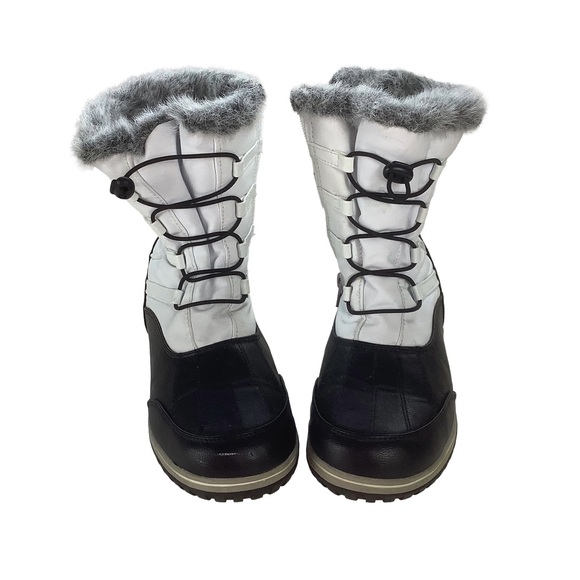 Weatherproof “Adele” Women’s Winter Snow Boots Size 7M White Black Faux Fur - Picture 1 of 7